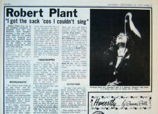 Роберт Плант: «Меня уволили, заявив, что я петь не умею!»