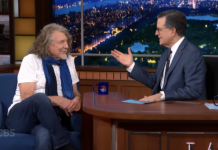 Роберт Плант появился на «The Late Show With Stephen Colbert»