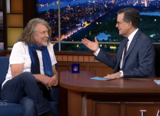 Роберт Плант появился на «The Late Show With Stephen Colbert»